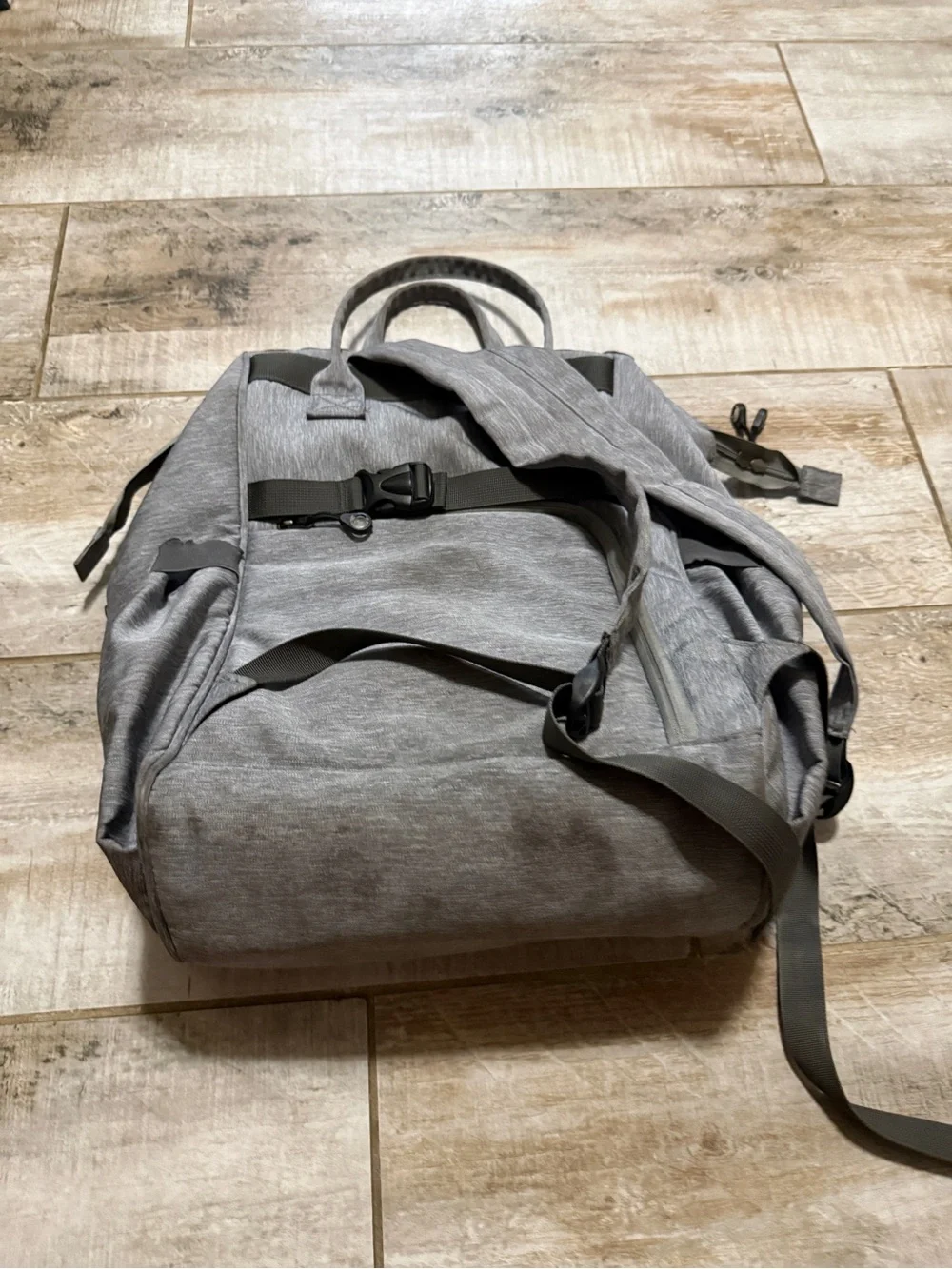 POSO Diaper Bag Backpack for Baby Care, Large Gray Tote Bags